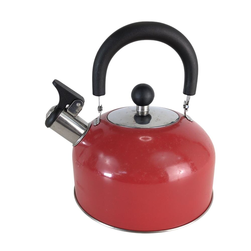 1.5L Red Stainless Steel‎ Whistling Tea Pot Kettle Stovetop Design
